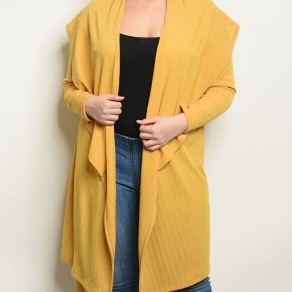 MUSTARD PLUS SIZE DUSTER - Picture 1 of 2